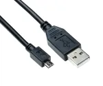 DINIC USB Kabel Micro B Stecker auf USB A Stecker, schwarz, 0,5m